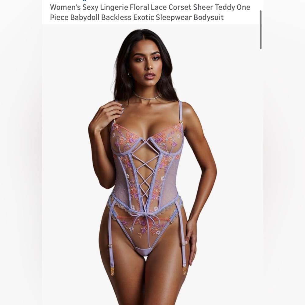Floral lace lingerie